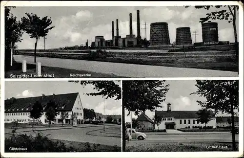 Ak Lebenstedt Salzgitter in Niedersachsen, Reichswerke, Gästehaus, Luther Haus