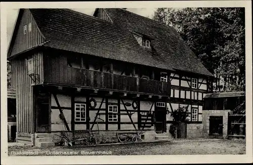 Ak Rudolstadt in Thüringen, Freilichtmuseum der Marie Richter Stiftung, Unterhaseler Bauernhaus