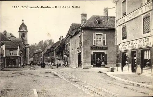 Ak L'Isle sur le Doubs, Rue de la Velle, Grands Economats