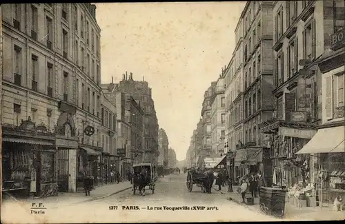 Ak Paris XVII. Arrondissement Batignolles-Monceau, La Rue Tocqueville