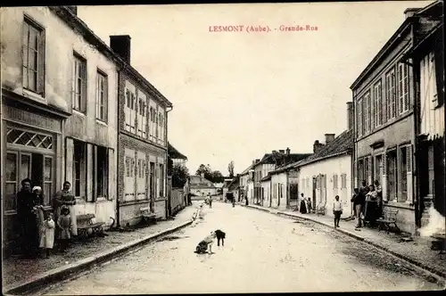 Ak Lesmont Aube, Grande Rue