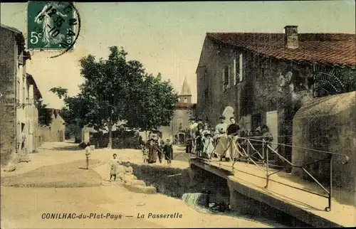 Ak Conilhac du Plat Pays Aude, La Passerelle