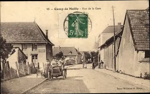Ak Mailly le Camp Aube, Rue de la Gare