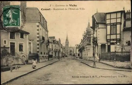 Ak Cusset Allier, Boulevard de l'Hotel de Ville