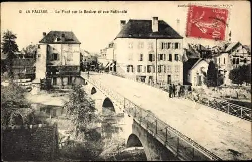 Ak Lapalisse Allier, Le Pont sur la Besbre, Rue Nationale