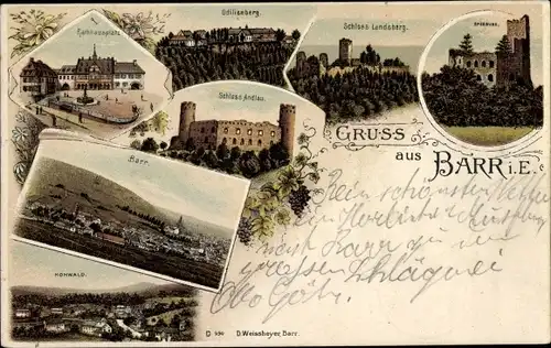 Litho Barr Elsass Bas Rhin, Schloss Landsberg, Spesburg, Odilienberg, Schloss Andlau, Hohwald