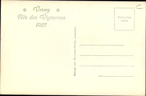 Foto Ak Vevey Kanton Waadt, Fête des Vignerons 1927, Char de Palès