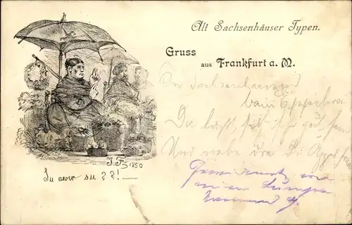 Künstler Ak Sachsenhausen Frankfurt am Main, Alt Sachsenhäuser Typen, Marktfrau