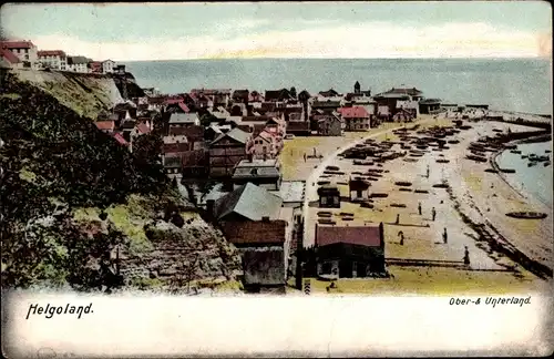 Ak Nordseeinsel Helgoland, Oberland, Unterland