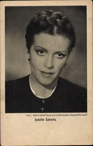 Ak Schauspielerin Sybille Schmitz, Portrait