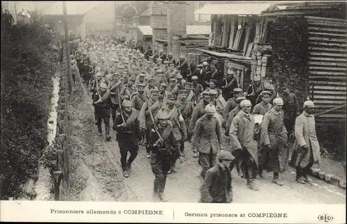 Ak Oise, Prisonniers allemands à Compiègne, Kriegsgefangene deutsche Soldaten, I WK