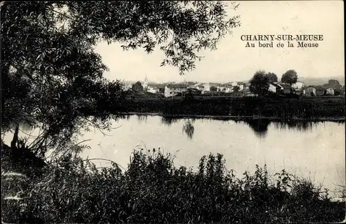 Ak Charny Lothringen Meuse, Au bord de la Meuse