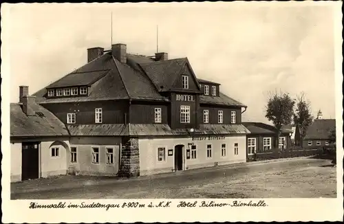 Ak Cínovec Böhmisch Zinnwald Dubí Eichwald Region Aussig, Hotel Biliner Bierhalle