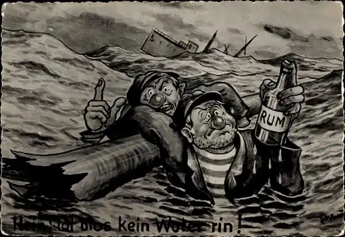 Ak Ostseebad Kühlungsborn West, Bierstube Sturmklause, betrunkene Seemänner