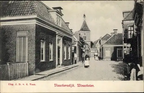 Ak Winschoten Oldambt Groningen, Visschersdijk