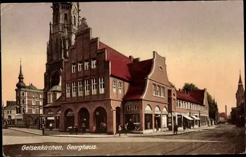 Ak Gelsenkirchen im Ruhrgebiet, Straßenpartie mit Georghaus