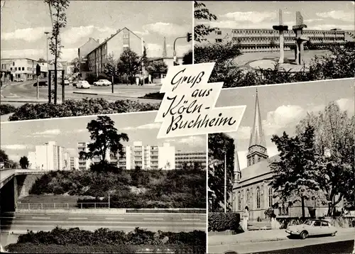 Ak Buchheim Mülheim Köln am Rhein, Straßenpartie, Kirche