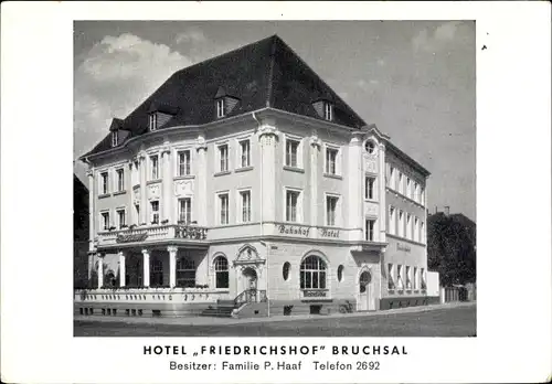 Ak Bruchsal im Kraichgau, Hotel Friedrichshof