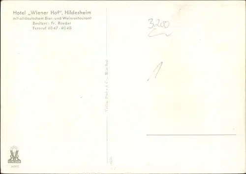 Ak Hildesheim, Hotel Wiener Hof