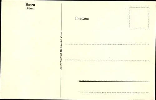 Ak Essen im Ruhrgebiet, Börse, Hausansicht