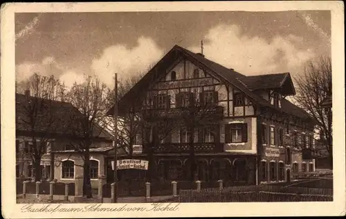 Ak Kochel am See in Oberbayern, Gasthof und Pension zum Schmied von Kochel