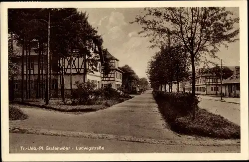 Ak Grafenwöhr in der Oberpfalz Bayern, Truppenübungsplatz, Ludwigstraße