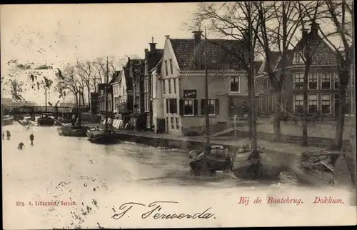 Ak Dokkum Dongeradeel Friesland Niederlande, Bij de Bontebrug