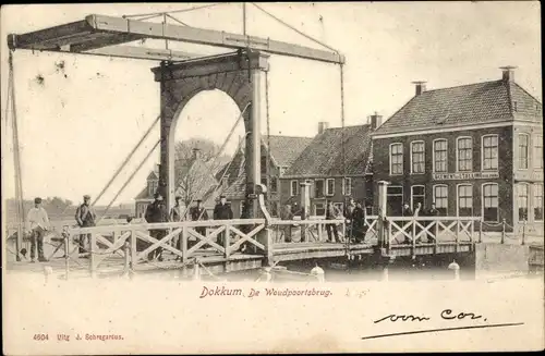 Ak Dokkum Dongeradeel Friesland Niederlande, De Woudpoortsbrug