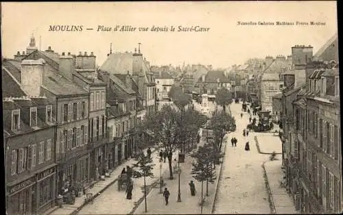 Ak Moulins Allier, Place d'Allier vue depuis le Sacre Coeur