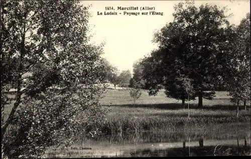 Ak Marcillat Allier, Le Ludaix, Paysage sur l'Etang