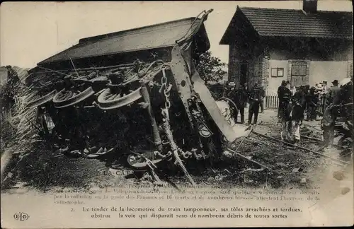 Ak Villepreux les Clayes Les Clayes-sous-Bois Yvelines, La Catastrophe 18.6.1910, Eisenbahnunfall