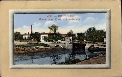 Passepartout Ak Rustschuk Russe Bulgarien, Lom-Brücke