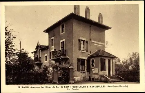Ak Mancieulles Meurthe et Moselle, Société anonyme des mines de fer de Saint-Pierremont, La Poste