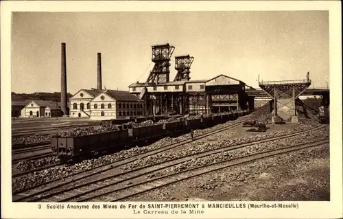 Ak Mancieulles Meurthe et Moselle, Soc. an. mines de fer de Saint-Pierremont, Le Carreau de la Mine