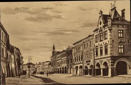Ak Svitavy Zwittau Region Pardubice, Stadtplatz