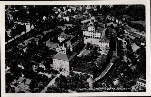 Ak Zeitz an der Weißen Elster, Fliegeraufnahme, Schloss Moritzburg