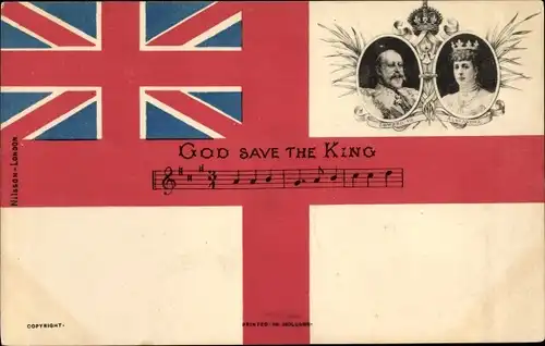 Lied Ak God save the King, König Eduard VII, Edward VII, Alexandra von Dänemark