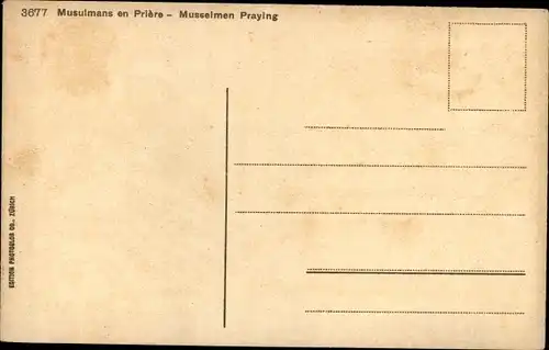 Ak Musulmans en Priere, Moslems beim Gebet
