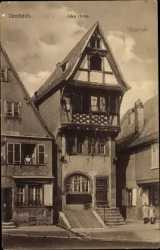 Ak Dambach la Ville Dammbach Elsass Bas Rhin, Altes Haus
