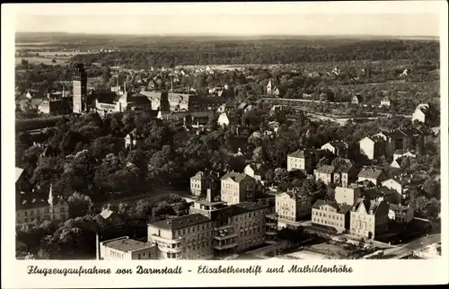 Ak Darmstadt in Hessen, Elisabethenstift und Mathildenhöhe