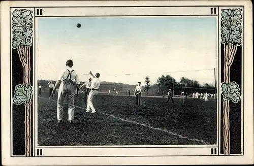 Passepartout Ak Männer beim Volleyball