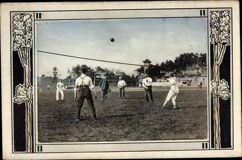 Passepartout Ak Männer spielen Volleyball