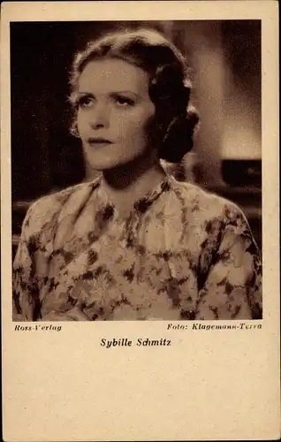 Ak Schauspielerin Sybille Schmitz, Portrait