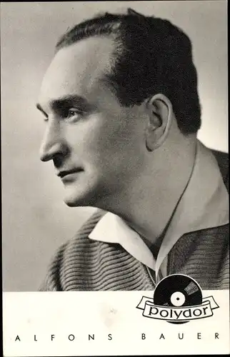 Ak Sänger Alfons Bauer, Portrait, Polydor Schallplatten