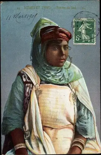 Ak Scenes et Types, Femme du Sud, Maghreb