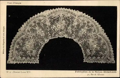 Ak Point d'Alencon, Eventail Louis XVI, Klöppelwerk