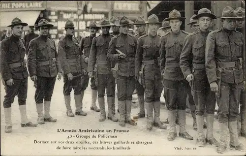 Ak L'Armée Americaine en France, American Troops in France, Groupe de Policemen