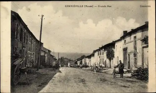 Ak Corniéville Meuse, Grande Rue