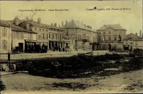 Ak Fresnes en Woëvre Meuse, Place Margueritte