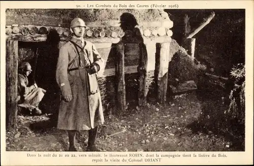 Ak Bois des Caures Meuse, Les Combats 1916, Lieutenant Robin